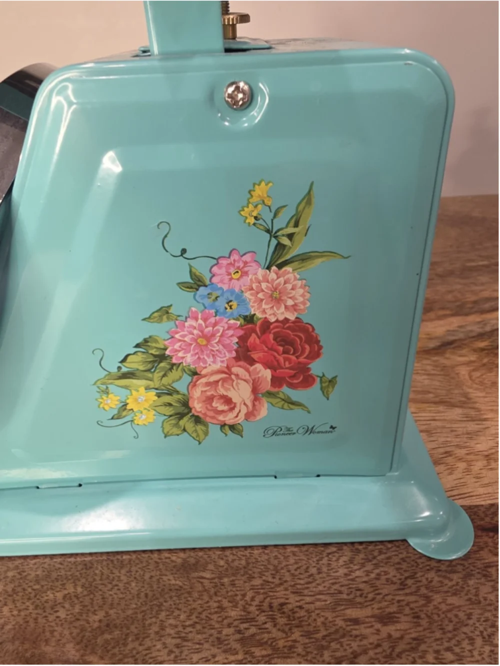 The Pioneer Women Sweet Rose Mini Analog Scale Teal & Multicolor Metal - No Tray